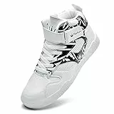 K DUORO Herren High Top Sneaker Leichtgewichts Walking Schuhe (Weiß/Schwarz, Erwachsene, Damen, 43, Numerisch, EU Schuhgrößensystem, M)