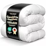 John Cotton Night Cloud Bettdecke 155x220 - Premium Klasse Steppdecke für Allergiker | Oeko-Test Zertifiziert Bettdecken | Weiche Microfaser Ganzjahresdecke - Atmungsaktive Schlafdecke | 155 220