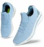 Giniros Laufschuhe Damen Sneaker Sportschuhe Turnschuhe Running Schuhe Tennis Walkingschuhe Straßenlaufschuhe Fitness Jogging Leichte Atmungsaktiv rutschfeste Freizeitschuhe Outdoor Gym Azurblau 39EU