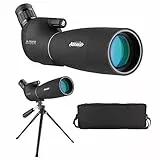 AOMEKIE Spektiv 25–75 x 70 mit Stativ Wasserdichtes Monokular-Teleskop mit Tasche 45 Grad abgewinkeltes Okular für Vogelbeobachtung, Zielschießen, Bogenschießen, Outdoor-Aktivitäten (25–75 x 70)