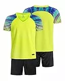 besbomig Jungen Fussball Uniform Trikots Set Kind Team Ausbildung Wettbewerb Sportbekleidung - Kurze Ärmel T-Shirt & Shorts Soccer Uniforms Trainingsanzug für Basketball Sport