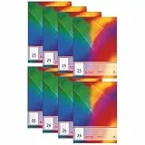 BRUNNEN Schulheft-Set DIN A4 | 8er Pack | 4x Lineatur 25 (liniert) & 4x Lineatur 26 (kariert) | Jeweils 16 Blatt