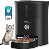 Balimo Futterautomat Katze 3L, WiFi Intelligenter Katzenfutter Automat, Futterspender für Katzen/Hunde Mit Nachtlicht und 304 Edelstahlnapf, APP-Steuerung, 1-10 Mahlzeiten pro Tag, Schwarz