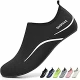 Sixspace Damen Herren Badeschuhe Wasserschuhe Schwimmschuhe Männer Frauen Strandschuhe Barfußschuhe für Strand,Pool,Meer,Wassersport,Tauchen,Surfen,Aqua Cycling(Schwarz 39 EU)