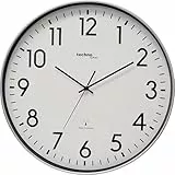 Technoline XXL Funkwanduhr WT8998, 50 cm, Bahnhofsuhr, XXL Wanduhr,Silber