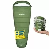 Trinordic 900g Ultraleicht Sommerschlafsack XL – kleines Packmaß mit Anti-Klemm-Reißverschluss – Mumienschlafsack Outdoor für Erwachsene, für Camping, Wandern & Bikepacking