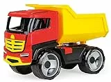 Lena - Starke Riesen GIGA Truck Muldenkipper Titan, Kipplaster ca. 51 cm, großes Baustellen Spielfahrzeug für Kinder ab 3 Jahre, Stabiler Kipper LKW, mit Mulde zum Kippen, 2143, Rot, Gelb, Schwarz