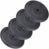 ScSPORTS® Hantelscheiben - Einzeln/Set, Ø 30/31 mm, Gusseisen, Gewichtswahl - Gewichtsscheiben, Set, Hantelgewichte, Fitness Scheiben, Gussscheiben, Gewichte, Hantel (60 kg (4 x 15 kg))