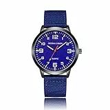 JOESON LEADERS Armbanduhr, 3ATM wasserdicht, Outdoor, sportlich elegante Unisex-Armbanduhren, Sportuhren, Quarz, mit Nylon-/Lederband, navy