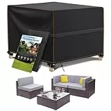 MUPAS Abdeckung Gartenmöbel Wasserdicht Winddicht Schwerlast 420D Oxford Gewebe Verbessertes Abdeckplane Gartenmöbel für Outdoor-Sofa Gartentische, Stühle und Möbelsets 160 x160 x71cm