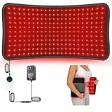 60 x 30cm Rotlichtgürtel, 660 nm und 850 nm Rot und Nahinfrarot Lampengürtel mit Timer Einstellung, 5 Lichtmodi, für Beine, Rücken, Taille, Schultern, Nacken