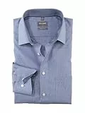 OLYMP Luxor comfort fit Hemd Langarm Karo- Gr. 46, Dunkelblau