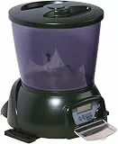 dobar® Teich-Fischfutterautomat - Programmierbarer Fisch-Futterspender mit LCD-Anzeige für draußen - Automatischer Fish Feeder - 22 x 22,5 x 26,5 cm - Grün