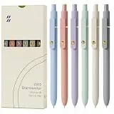FIOVER Gelstifte, 6 Stück 0,7 mm, feine Spitze, schwarze Tinte, schnell trocknend, glattes Schreiben, Stifte für Tagebücher, niedliche Büro- und Schulartikel für Krankenschwestern, Geschenke für