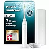 Philips Sonicare 5500 elektrische Zahnbürste, Schallzahnbürste mit 2 Putzmodi, Andruckkontrolle, EasyStart, SmarTimer und BrushPacer, Weiß, Modell HX7110/02 [Neue Technologie]