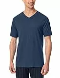 Schiesser Herren Schlafshirt Kurzarm V-Ausschnitt Bio-Baumwolle - Mix + Relax