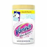Vanish Oxi Action Powerweiss Pulver – 1 x 1,65 kg – Fleckenentferner und Wäsche-Booster Pulver ohne Chlor – Für weiße Wäsche