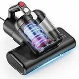 YUFAC Milbensauger für matratzen 16Kpa, Matratzenreiniger Bettstaubsauger mit UV-Licht HEPA-Filter Heißluftfunktion Staubmilben-Sensor Ultraschall, 600W Handstaubsauger für Matratze Sofa, Dunkelgrau