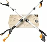 EZPIK 2 x 100 cm Greifer für Senioren mit Magnet-Greifarm, Robuste Greifzangen für Menschen mit Behinderungen, Drehbare Müllgreifer Zange, Gehilfe mit Befestigungsclip, 2er-Pack, Silber