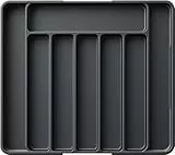 Kitsure Besteck Tablett für Schublade, Ausziehbare Schublade Organiser, groß, schwarz, 34.20 x 27.40 x 4.00 cm