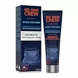NO HAIR CREW Intim-Enthaarungscreme für Männer – Sanfte Haarentfernung ohne Rasurbrand, ideal für die empfindliche Haut im Intimbereich, dermatologisch getestet, 100 ml