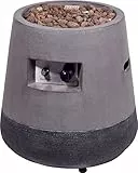 dobar® 35441e Lava-Ofen Stellar - Gaskamin Outdoor aus Magnesia - Gasfeuerstelle mit Lavasteinen - Gartenkamin inkl. Deckel & Schutzhülle - Gasofen für Garten/Terrasse/Balkon - 48 x 48 x 66 cm