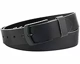 Vascavi Ledergürtel aus Büffelleder, Made in Germany, schwarz, ca. 40mm breit und ca. 3-4mm stark, kürzbar, Gürtel, Vollledergürtel, Jeansgürtel, Herrengürtel, Damengürtel, (80 cm Gesamtlänge 90 cm)