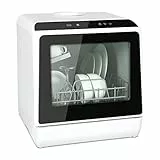 YU YUSING Mini Geschirrspüler Tischgeschirrspüler mit 5+1 Programme, Spülmaschine Klein für 4 Gedecke mit/ohne Wasseranschluss, 5L Wassertank, Touch Control, LED-Display, für Zuhause Büro Camping