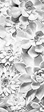 Komar Vlies Fototapete - Shades Black and White Panel - Größe 100 x 250 cm (Breite x Höhe) - Blumen Pflanzen Wand Tapete Wohnzimmer Schlafzimmer Büro Flur Dekoration Wandbild - P962-VD1