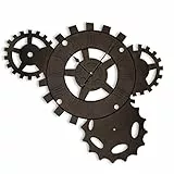 Versa Volga Dekorative Wanduhr für die Küche, das Wohnzimmer, Esszimmer oder Schlafzimmer, Maßnahmen (H x L x B) 71 x 4,3 x 51 cm, Metall, Farbe: Braun und Schwarz