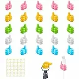 25 Stück Multifunktionshaken,Silikon Daumen Haken,Multifunktion Handgestenhaken,Thumb Hooks,mit Selbstklebende Aufkleber,für Kabel Clip Schlüssel Hut Make-up Pinsel,Haus Büro Lagerung(5 Farben)