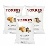 3x Torres Selecta Trufa Negra Premium Kartoffelchips 'mit Schwarzem Trüffel', 125g