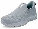 Gaatpot Damen Herren Slip on Sneakers Bequeme Turnschuhe Schlupfschuhe Outdoor Leichte Freizeit Walking Schuhe Ohne Schnürsenkel MIt Arch Support Grau 41