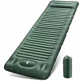 JEMULICE Isomatte Camping, 12CM Verdicktes Aufblasbare Matratze Kleines Packmaß mit Fußpresspumpe, Ultraleicht Wasserdicht Luftmatratze Outdoor, Anti-Ripstop Schlafmatte für Wandern und Strand