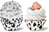 Cupcake-Förmchen Backförmchen 100er Pack Standard Papier Muffinförmchen Lebensmittelqualität Cupcake Wrappers Fettdicht Muffin Liner Non-Stick Kuh Druck Backen Cup Papier für Hochzeit Geburtstag Party