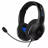PDP Gaming LVL50 verkabelt Kopfhörer mit Mic für Playstation, PS4, PS5 - PC, iPad, Mac, Compatible - Noise Cancelling Microphone, Lightweight, Soft Komfort Over Ear Kopfhörer - Schwarz