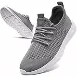 KTVHYW Turnschuhe Sportschuhe Damen Sneaker Leichte Laufschuhe Atmungsaktiv Sommer Schuhe Hallenschuhe Freizeitschuhe Running Tennis Walkingschuhe Straßenlaufschuhe Fitness Jogging Hellgrau 40