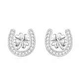 INFUSEU Kleeblatt Ohrringe, 925 Sterling Silber U-förmige Ohrringe Love Stockholm Style Schmuck für Damen Frauen