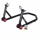 Rothewald Motorradheber Hinten, bis 300 kg, inkl. Winkel- & V-Adapter, Hohe Stabilität und Standfestigkeit, Ideal für parallele Zweiarmschwingen, Hinterrad-Montageständer, Leichtes Anheben und Senken