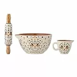 Bloomingville Bryn Backset Set 3-teilig aus Steingut in der Farbe Brown, Größe: Ø21xH12/L22,5xØ4,5/H7,5xØ9 cm, 82054316