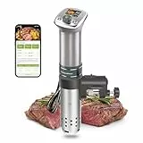 KitchenBoss Sous Vide Stick WiFi：Sous Vide Garer App-Steuerung Sous Vide Stab WLAN Präzisionskocher TFT Touch Display 1100W Zirkulation 40℃-90℃ Ultra-leise IPX7 Wasserdicht