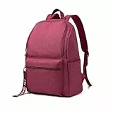 OMOUBOI Kleiner lässiger Tagesrucksack, 35,6 cm (14 Zoll), Laptop-Rucksack für Teenager, Männer, Frauen, leichte Schultaschen, College, Büchertasche, wasserabweisend, Reiserucksack, Arbeitstasche（Rot）