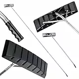 KADAX Dachschneeräumer mit Teleskopstiel, Dachräumer mit Aluminiumgriff, Eisschieber, Robuster Schneeräumer für Hausdach, Schneeschaufel, Schnee-Eiswischer (180-473 cm)