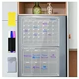 MELLYD Homefam Calendar 2 Reusable Acrylic Panels, Whiteboard, Works with Monthly and Weekly Schedules Acryl Kalender FüR KüHlschrank