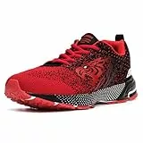 ASHION Sneaker Herren Laufschuhe Sportschuhe Atmungsaktiv Turnschuhe Leichte Straßenlaufschuhe Outdoor Joggingschuhe Walkingschuhe,A Rot,41 EU