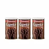 Caprice Waffelröllchen Dark 3x 250g Papadopoulos aus Griechenland | Griechisches Gebäck | +20ml Jassas Olivenöl