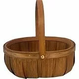 Keuyeo Natürlicher Rattan-holzgeflecht-aufbewahrungskorb Griff. Rattan-einkaufskorb. Geflochtener Obstkorb. Picknickkorb Griff