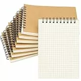 HAKACC Notizblock A6 kariert, 8 Stück Spiralblock klein, 80 Blatt pro Block, kariertes Papier Notizbuch abreißbar für Schule Büro Kinder Geschenk