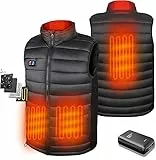 Loowoko Beheizbare weste herren damen fleece (Ohne Batterien), Leichte Thermo-Heizweste, 3 Temperaturstufen + 6 Heizzonen, Waschbar, Für Arbeit im Freien, Motorrad, Spaziergang & Gassi