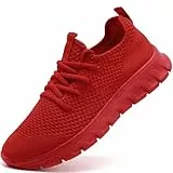 Damyuan Damen Sportschuhe Schuhe Sneaker Turnschuhe Laufschuhe Tennisschuhe lechit Fitnessschuhe Slip on Walkingschuhe rot 38